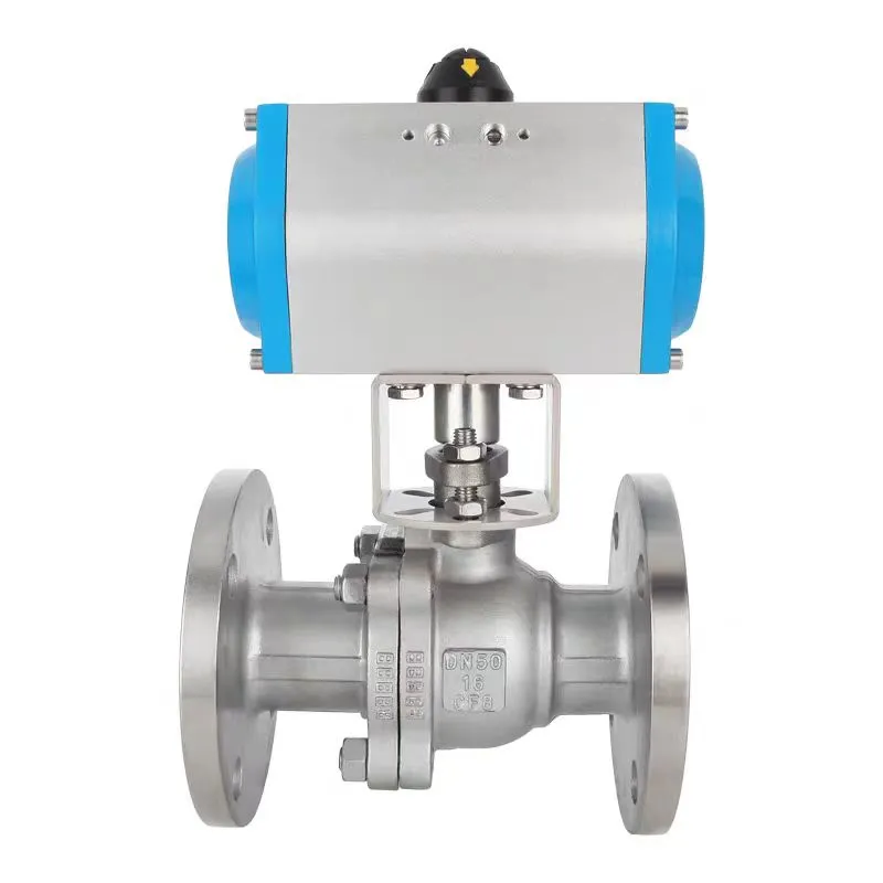 Pneumatic Stainless Hlau Flange Pob Valve